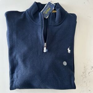 Polo Ralph Lauren Quarter Zip Up Sweater Men's XL Dark Blue